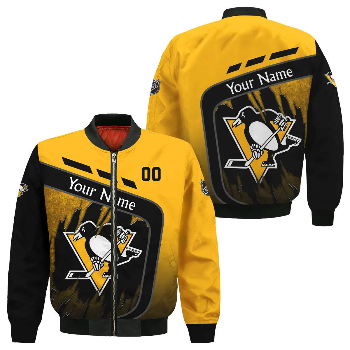 Custom Name & Number NHL Pittsburgh Penguins Exclusive All Over Prints Bomber Jacket MFY241114A1PPBB