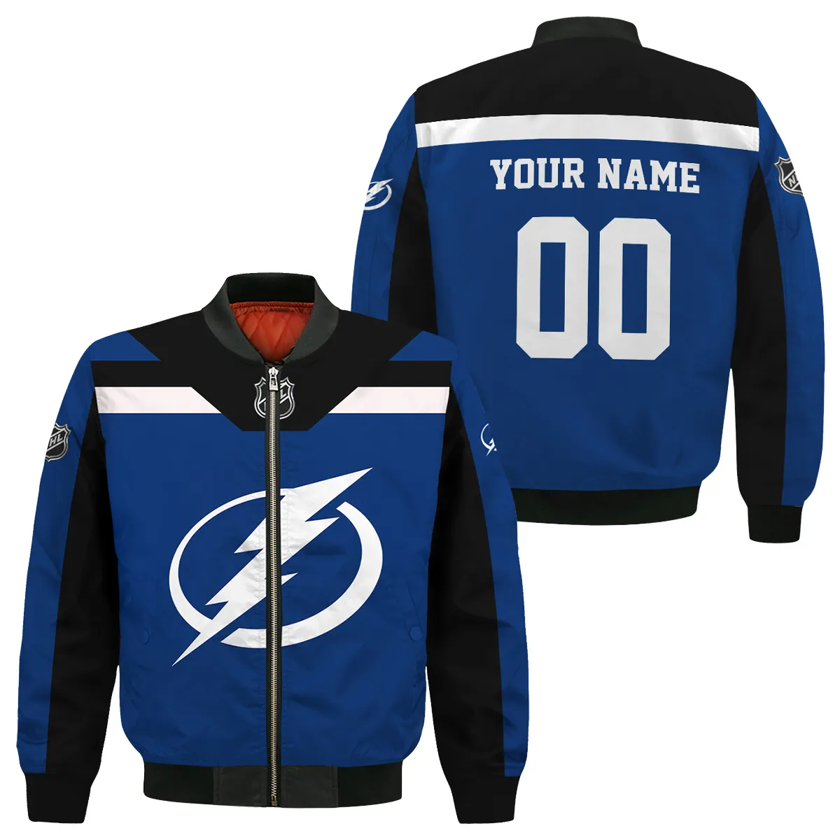 Custom Name & Number NHL Tampa Bay Lightning Exclusive All Over Prints Bomber Jacket MFY241114A01TBLBB