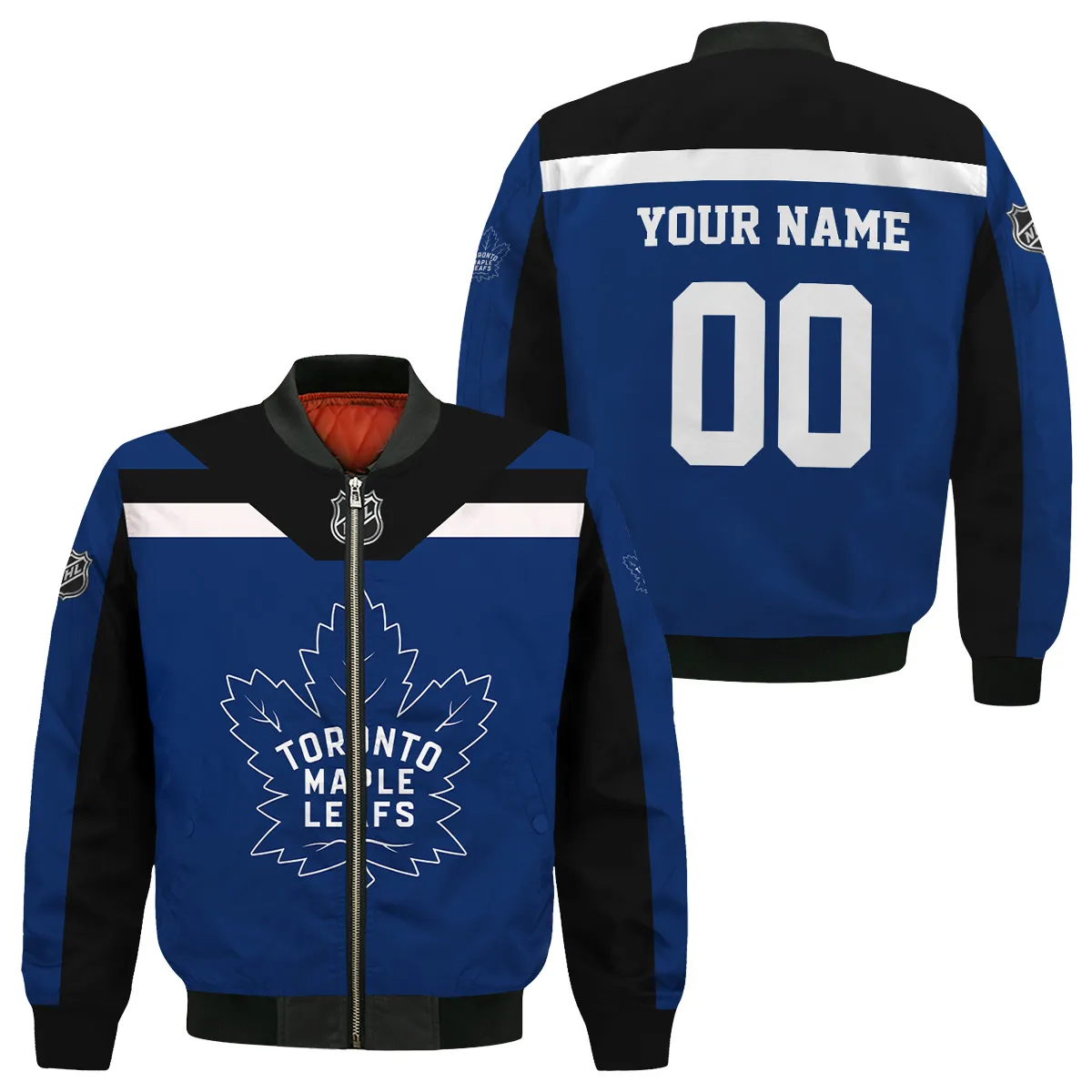 Custom Name & Number NHL Toronto Maple Leafs Exclusive All Over Prints Bomber Jacket MFY241114A01TMLBB