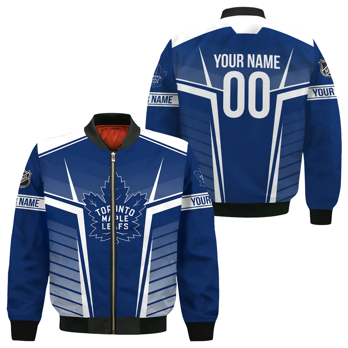 Custom Name & Number NHL Toronto Maple Leafs Exclusive All Over Prints Bomber Jacket MFY241114A1TMLBB