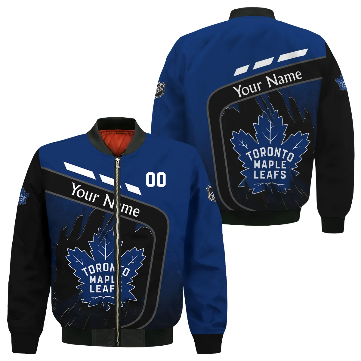 Custom Name & Number NHL Toronto Maple Leafs Exclusive All Over Prints Bomber Jacket MFY241114A1TMLBB