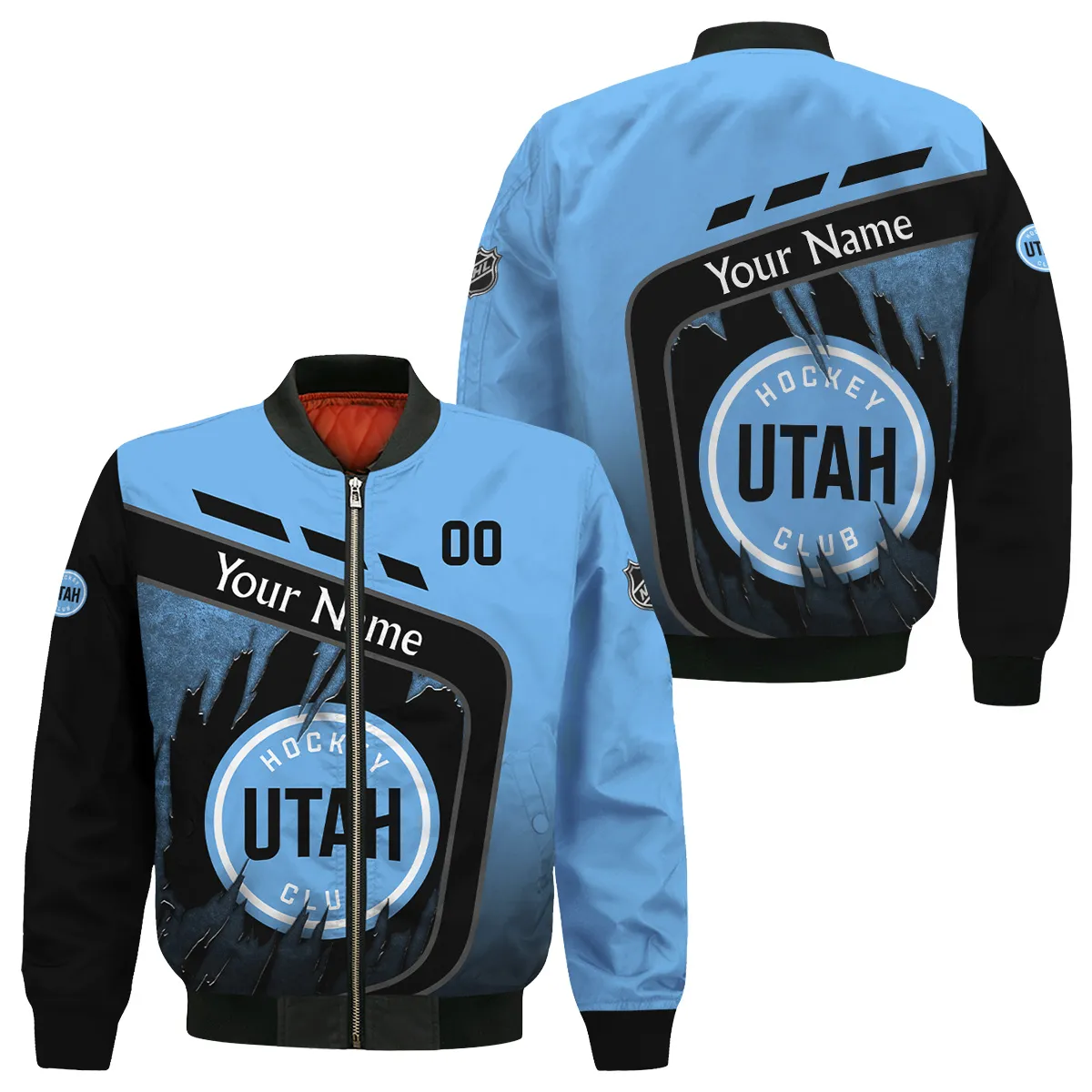 Custom Name & Number NHL Utah Hockey Club Exclusive All Over Prints Bomber Jacket MFY241114A1UHCBB