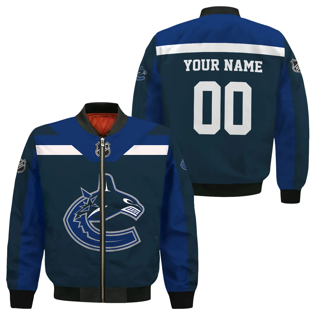 Custom Name & Number NHL Vancouver Canucks Exclusive All Over Prints Bomber Jacket MFY241114A01VCBB