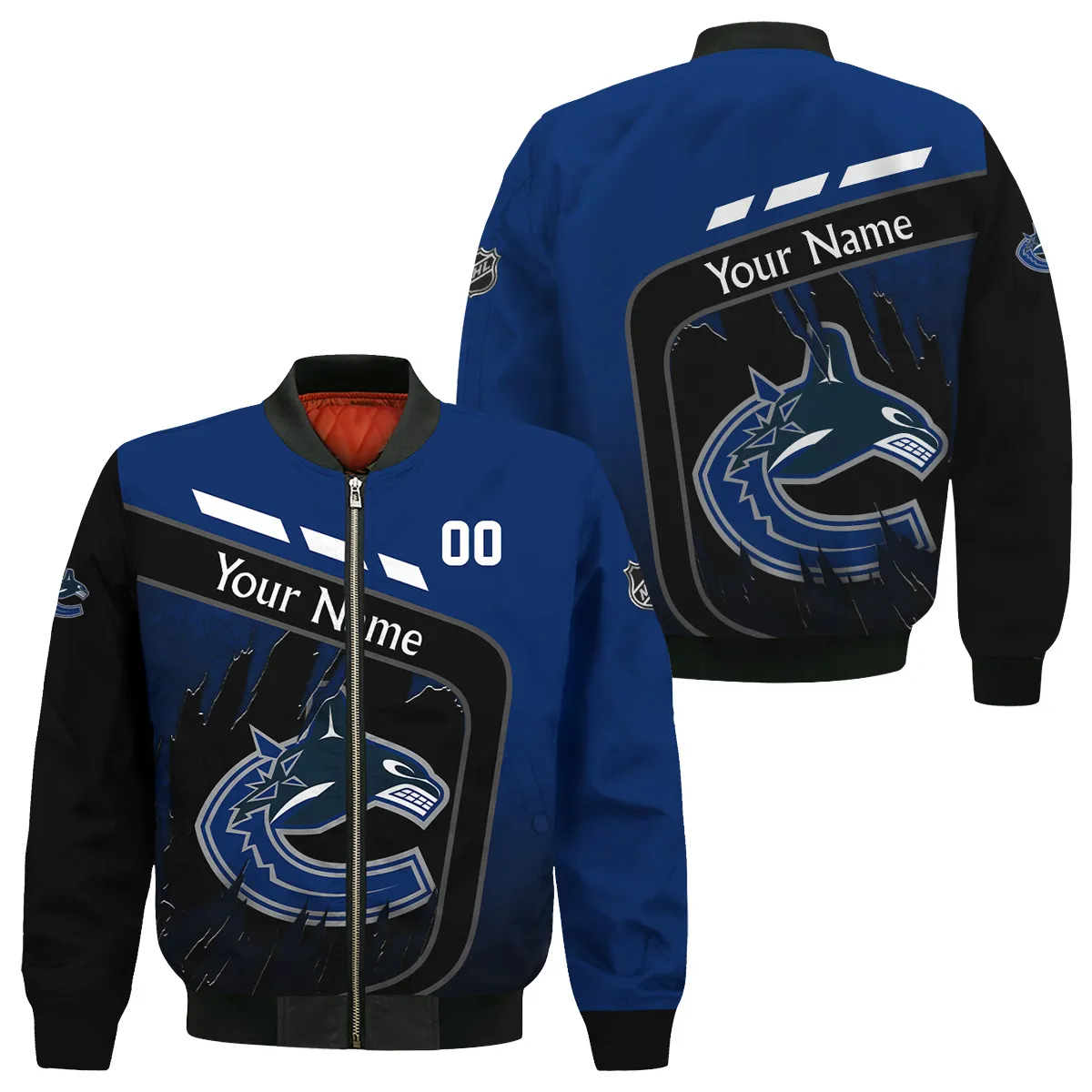 Custom Name & Number NHL Vancouver Canucks Exclusive All Over Prints Bomber Jacket MFY241114A1VCBB