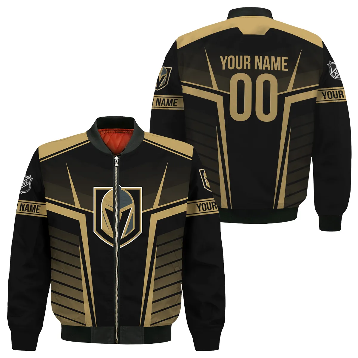 Custom Name & Number NHL Vegas Golden Knights Exclusive All Over Prints Bomber Jacket MFY241114A1VGKBB