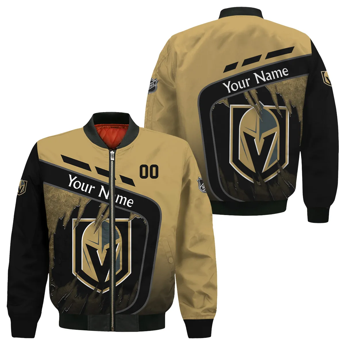 Custom Name & Number NHL Vegas Golden Knights Exclusive All Over Prints Bomber Jacket MFY241114A1VGKBB