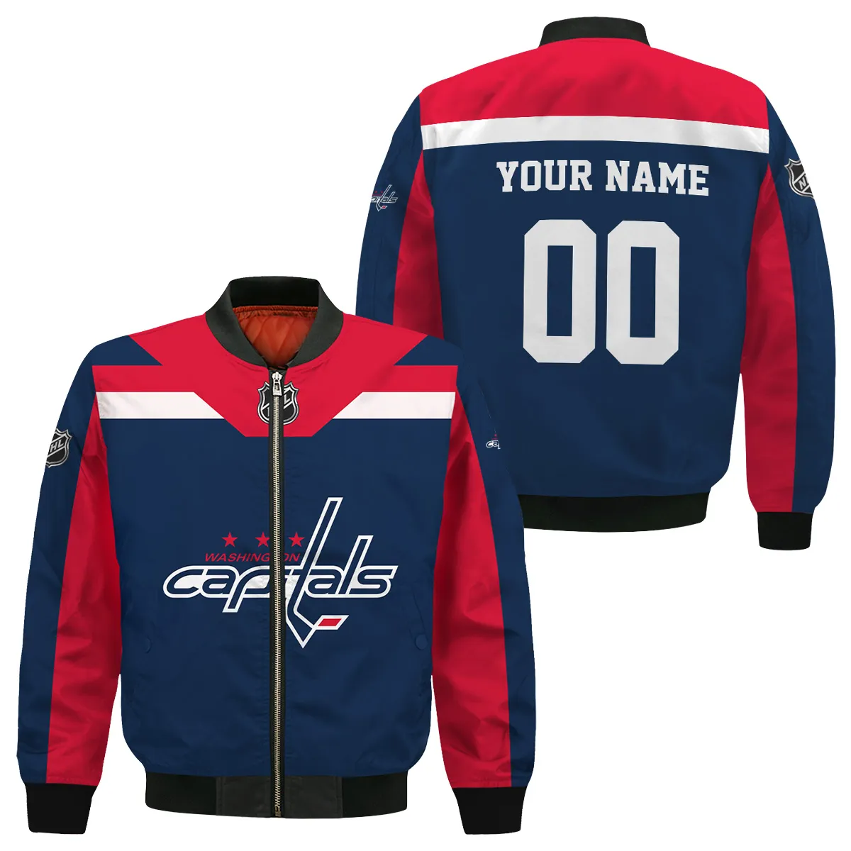 Custom Name & Number NHL Washington Capitals Exclusive All Over Prints Bomber Jacket MFY241114A01WCBB