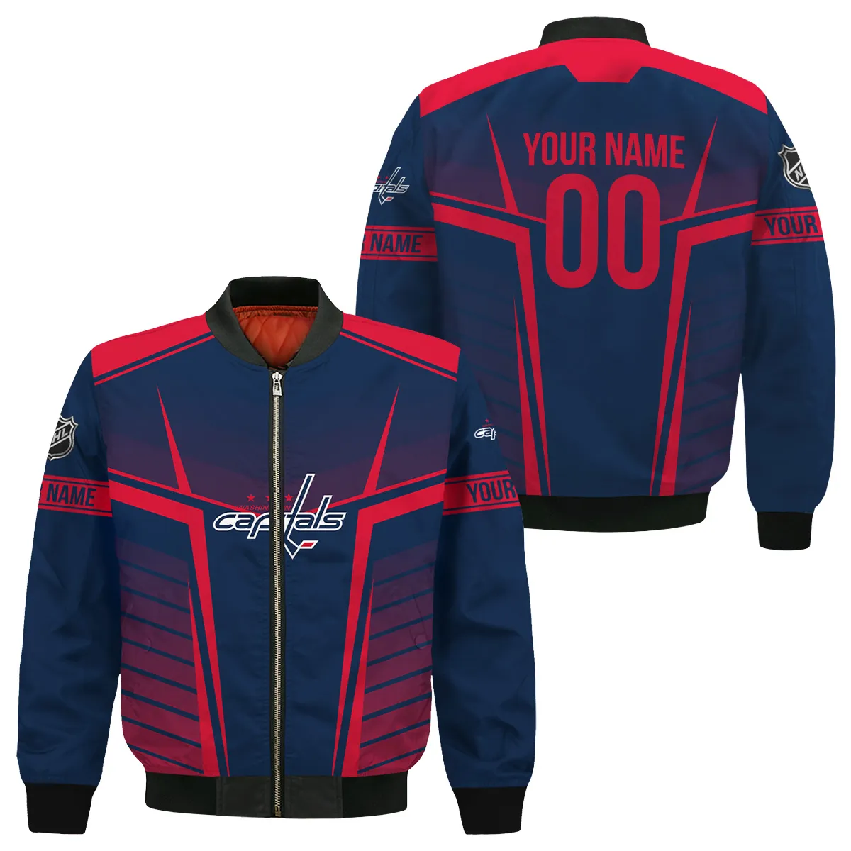 Custom Name & Number NHL Washington Capitals Exclusive All Over Prints Bomber Jacket MFY241114A1WCBB