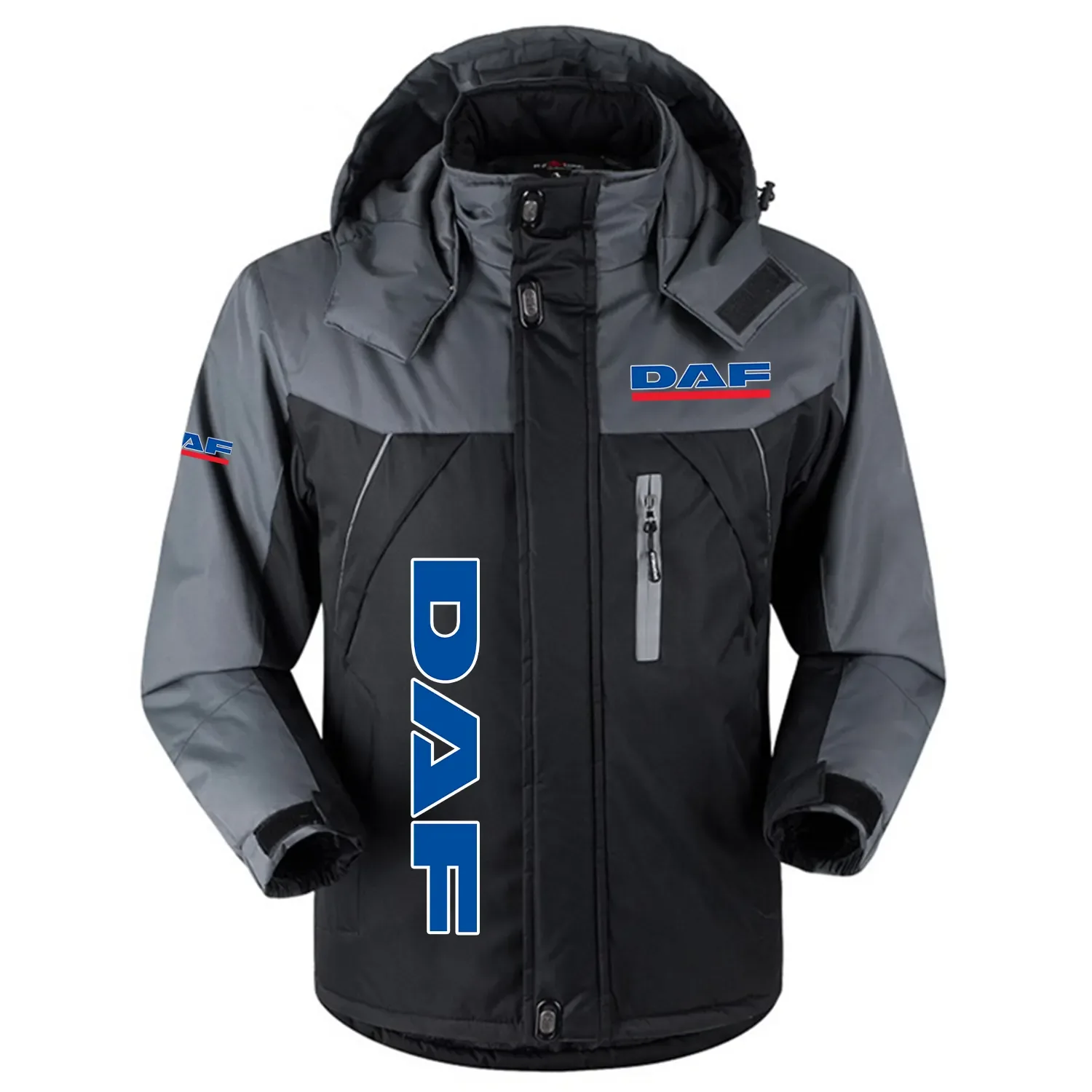 DAF Trucks Exclusive Logo Outdoor Charging Suit Plush Thickened Cold Proof Wind Proof Waterproof Jacket Detachable Hood MFYTHCJ241112DAZ