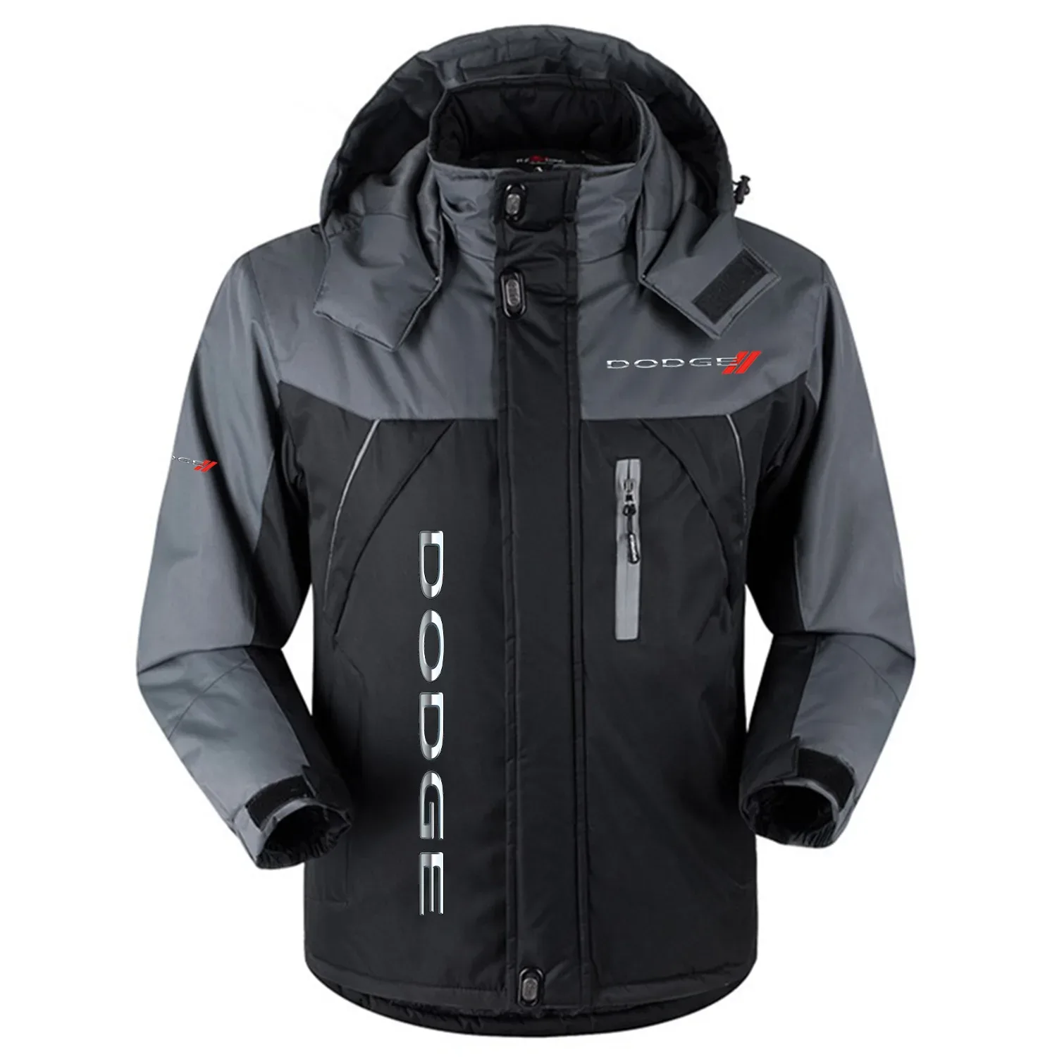 Dodge Exclusive Logo Outdoor Charging Suit Plush Thickened Cold Proof Wind Proof Waterproof Jacket Detachable Hood MFYTHCJ241112DDZ