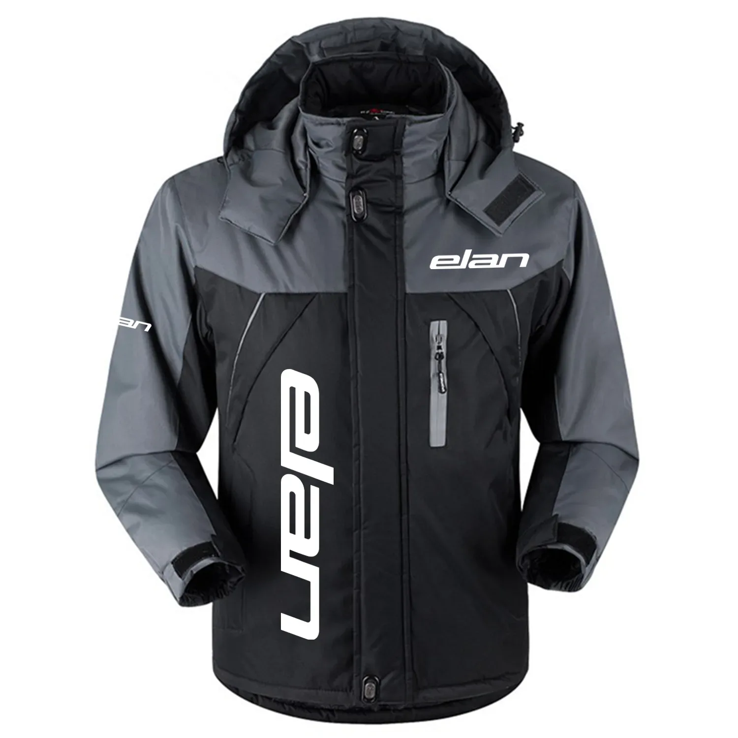 Elan Exclusive Logo Outdoor Charging Suit Plush Thickened Cold Proof Wind Proof Waterproof Jacket Detachable Hood MFYTHCJ241112ELZ