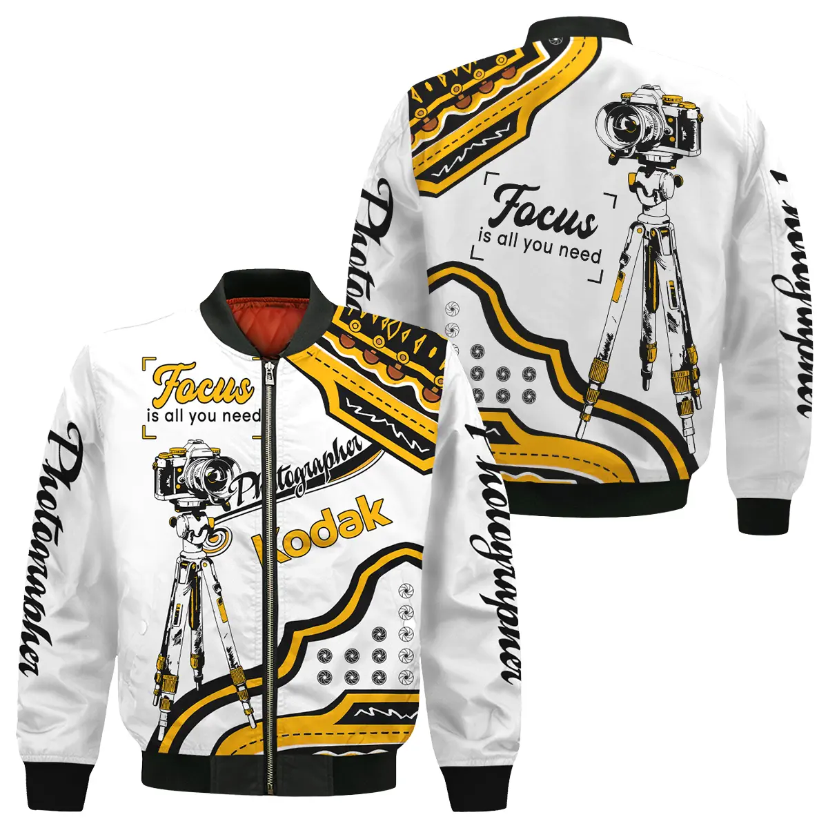 Focus Is All You Need Kodak Photography Videography All Over Prints Bomber Jacket MFY241114A1KD