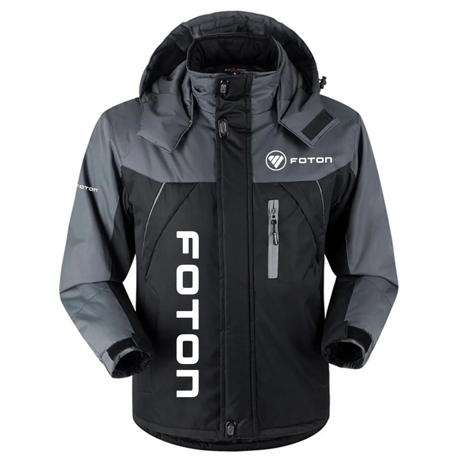 Foton Exclusive Logo Outdoor Charging Suit Plush Thickened Cold Proof Wind Proof Waterproof Jacket Detachable Hood MFYTHCJ241112FOZ