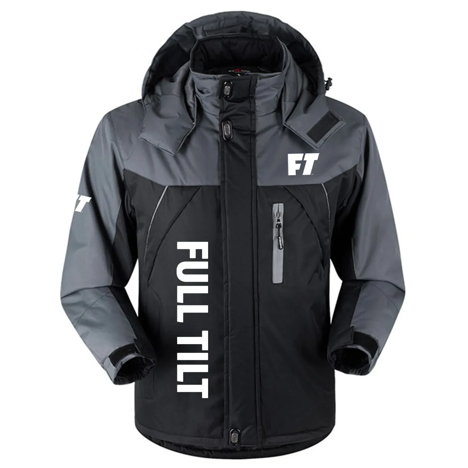 Full Tilt Exclusive Logo Outdoor Charging Suit Plush Thickened Cold Proof Wind Proof Waterproof Jacket Detachable Hood MFYTHCJ241112FTZ