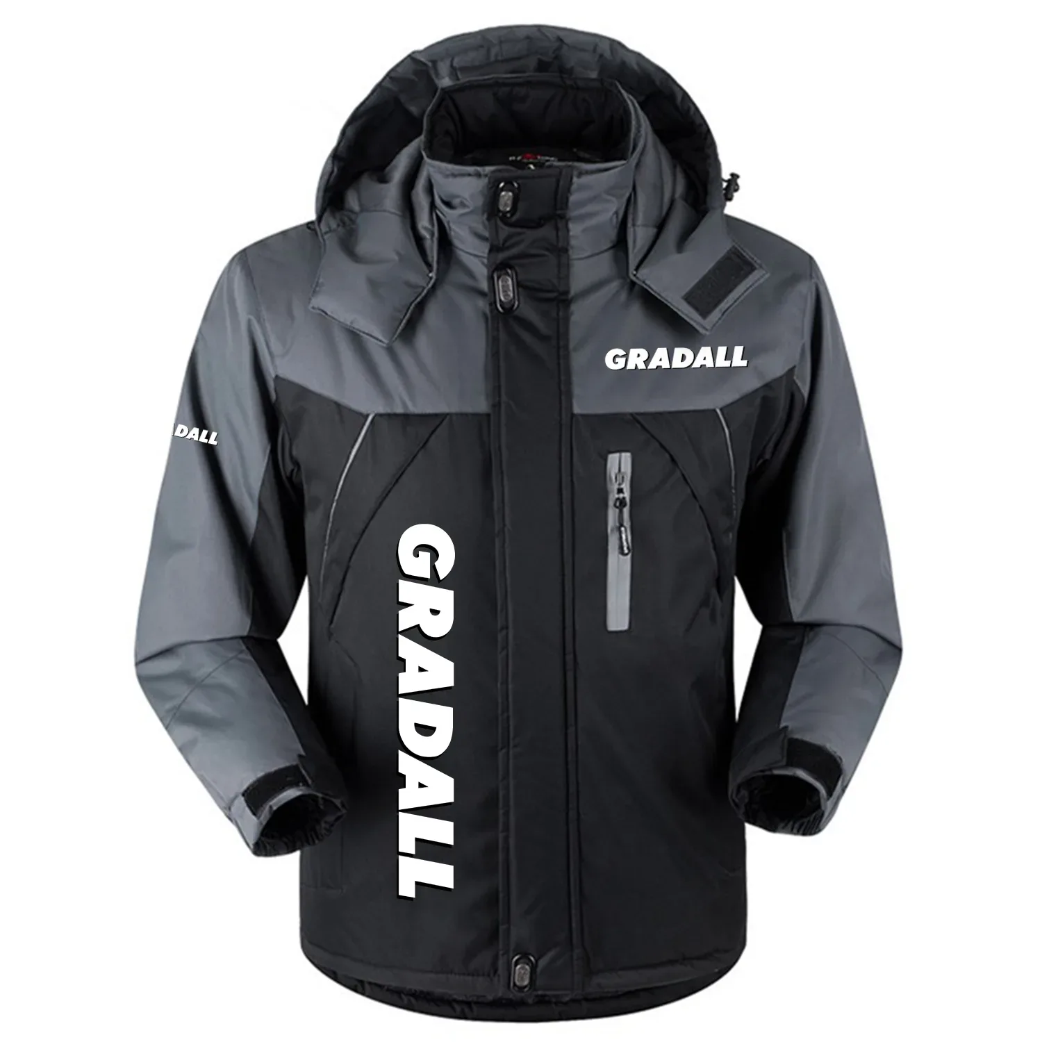 Gradall Exclusive Logo Outdoor Charging Suit Plush Thickened Cold Proof Wind Proof Waterproof Jacket Detachable Hood MFYTHCJ241112GRZ