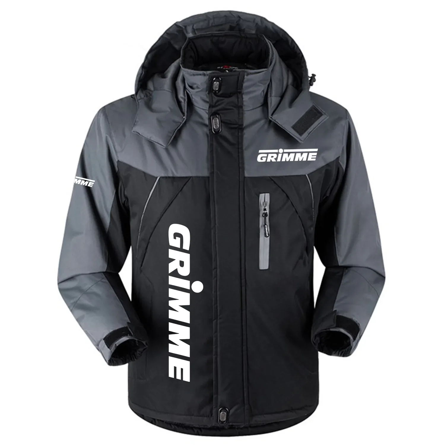 Grimme Exclusive Logo Outdoor Charging Suit Plush Thickened Cold Proof Wind Proof Waterproof Jacket Detachable Hood MFYTHCJ241112GMZ