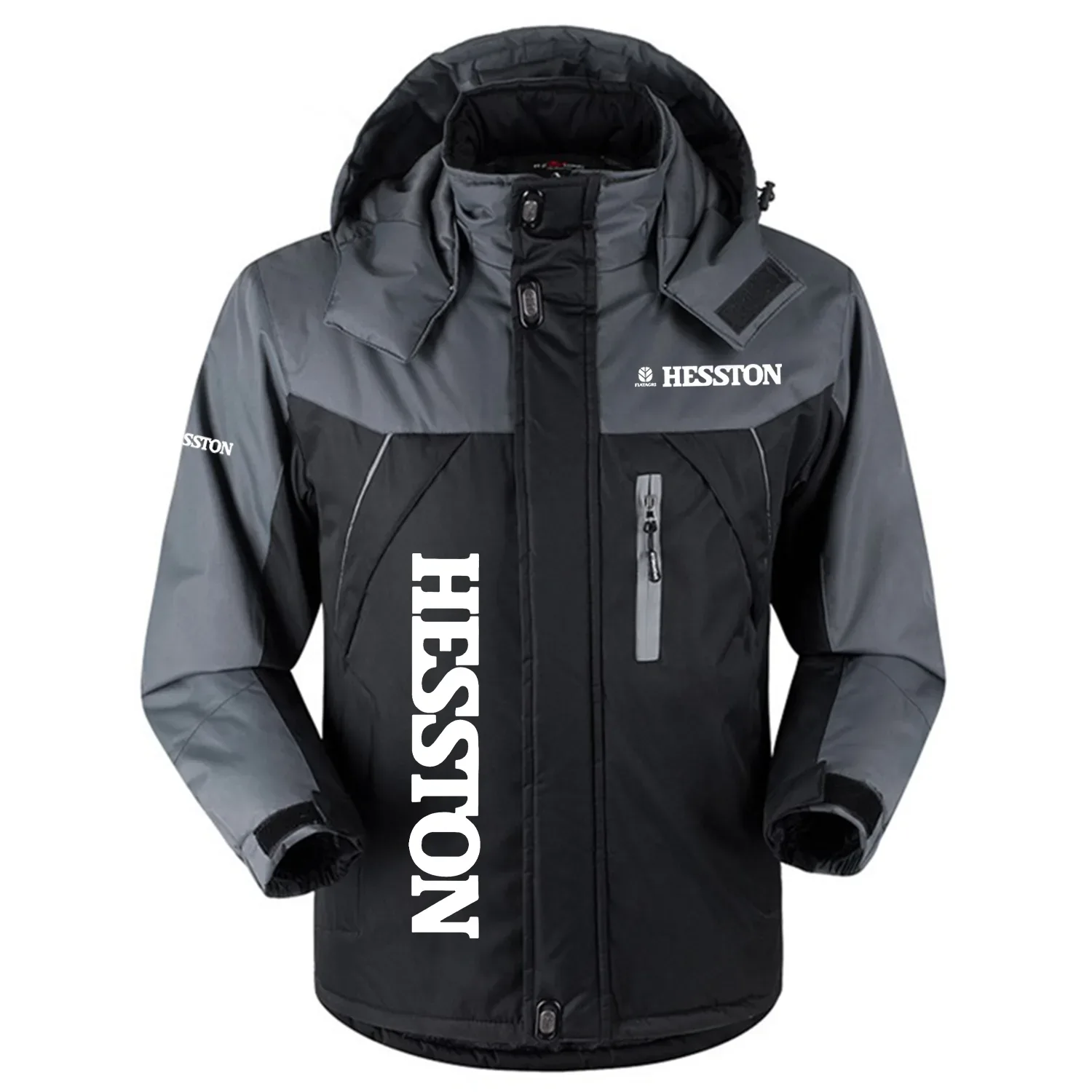 Hesston Exclusive Logo Outdoor Charging Suit Plush Thickened Cold Proof Wind Proof Waterproof Jacket Detachable Hood MFYTHCJ241112HTZ