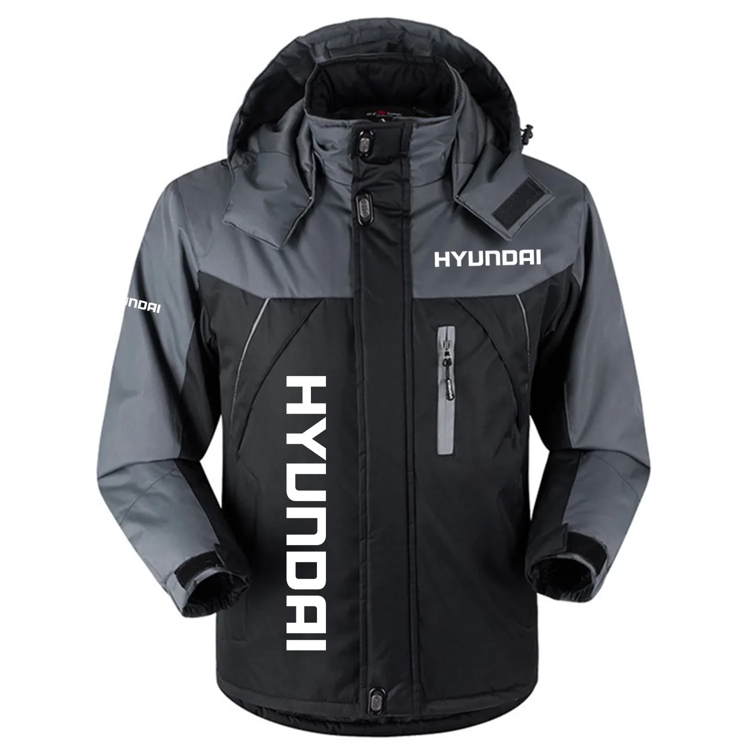 Hyundai Exclusive Logo Outdoor Charging Suit Plush Thickened Cold Proof Wind Proof Waterproof Jacket Detachable Hood MFYTHCJ241112HYZ