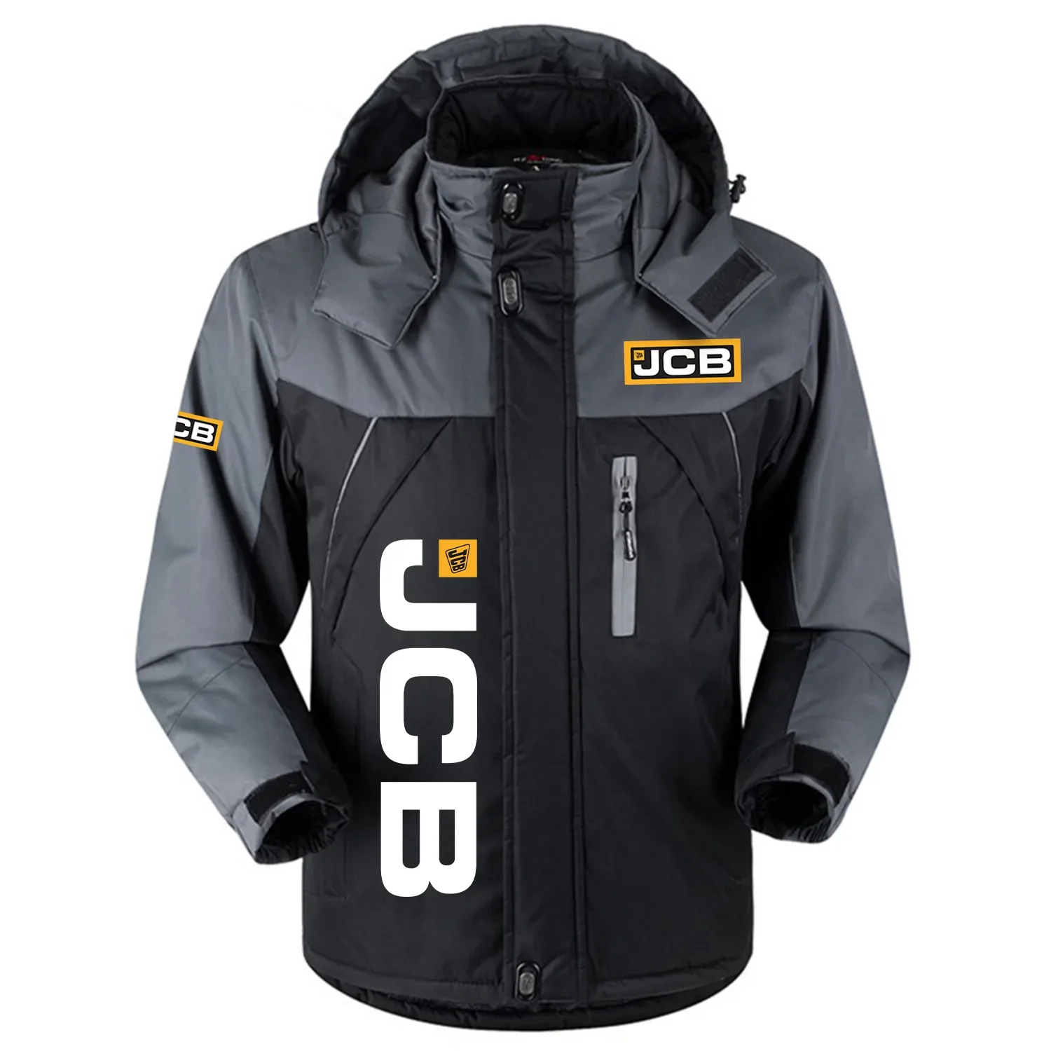 JCB Agriculture Exclusive Logo Outdoor Charging Suit Plush Thickened Cold Proof Wind Proof Waterproof Jacket Detachable Hood MFYTHCJ241112JAZ