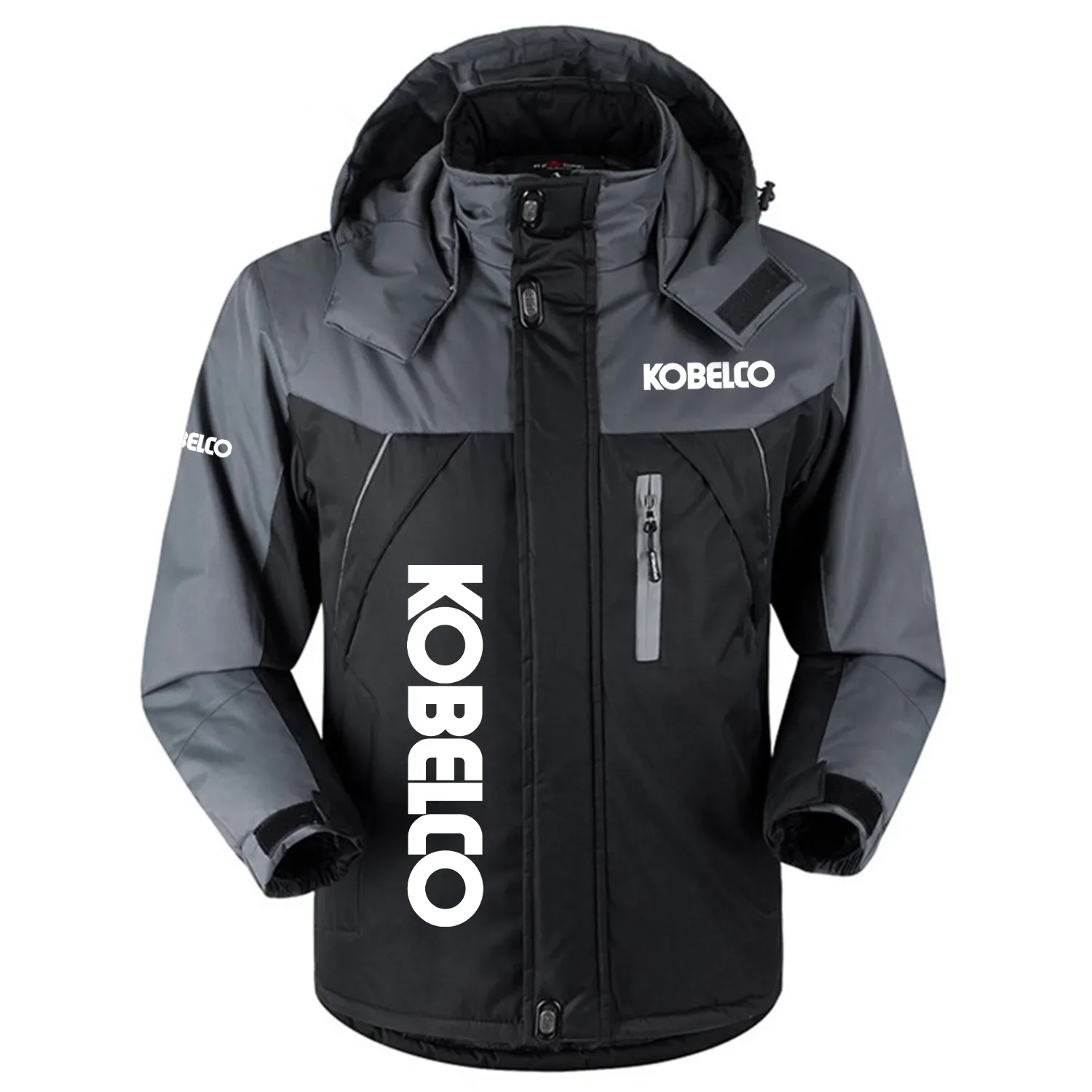 Kobelco Exclusive Logo Outdoor Charging Suit Plush Thickened Cold Proof Wind Proof Waterproof Jacket Detachable Hood MFYTHCJ241112KEZ