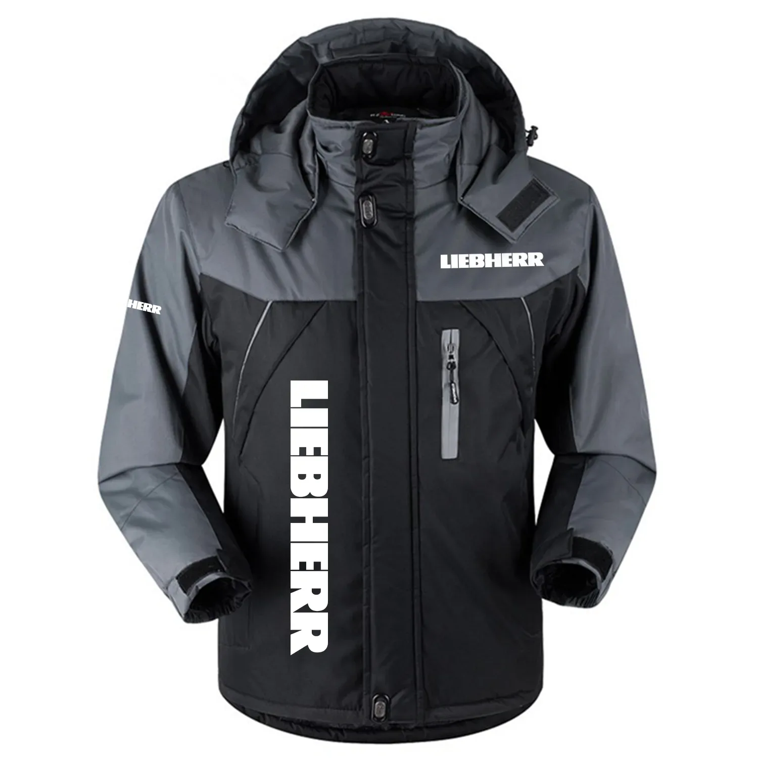 Liebherr Exclusive Logo Outdoor Charging Suit Plush Thickened Cold Proof Wind Proof Waterproof Jacket Detachable Hood MFYTHCJ241112LIZ