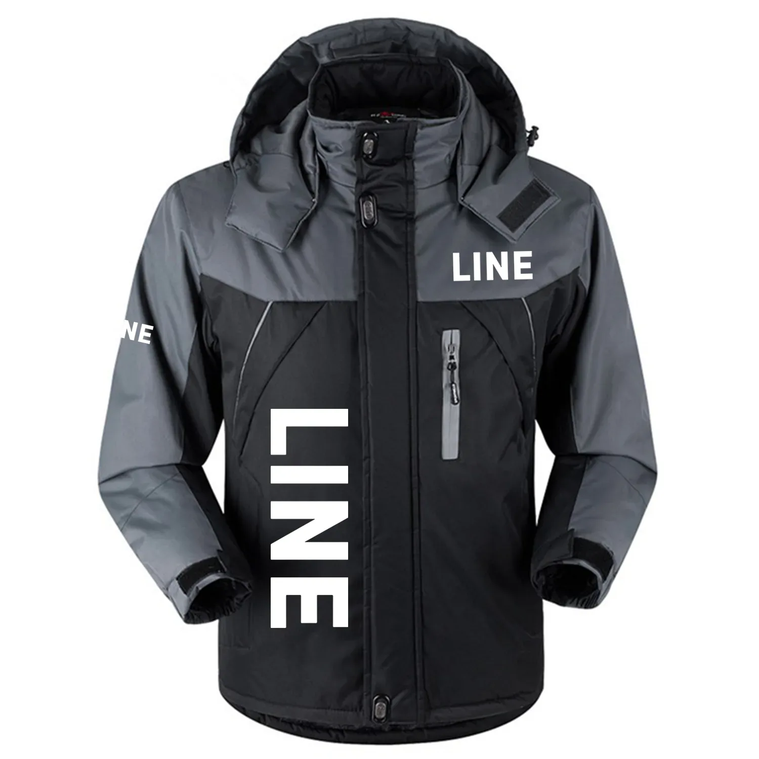 Line Skis Exclusive Logo Outdoor Charging Suit Plush Thickened Cold Proof Wind Proof Waterproof Jacket Detachable Hood MFYTHCJ241112LSZ