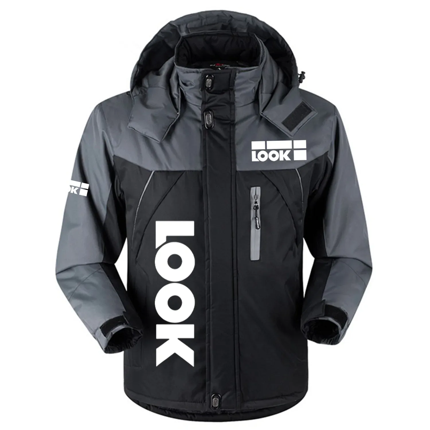 Look Exclusive Logo Outdoor Charging Suit Plush Thickened Cold Proof Wind Proof Waterproof Jacket Detachable Hood MFYTHCJ241112LOZ