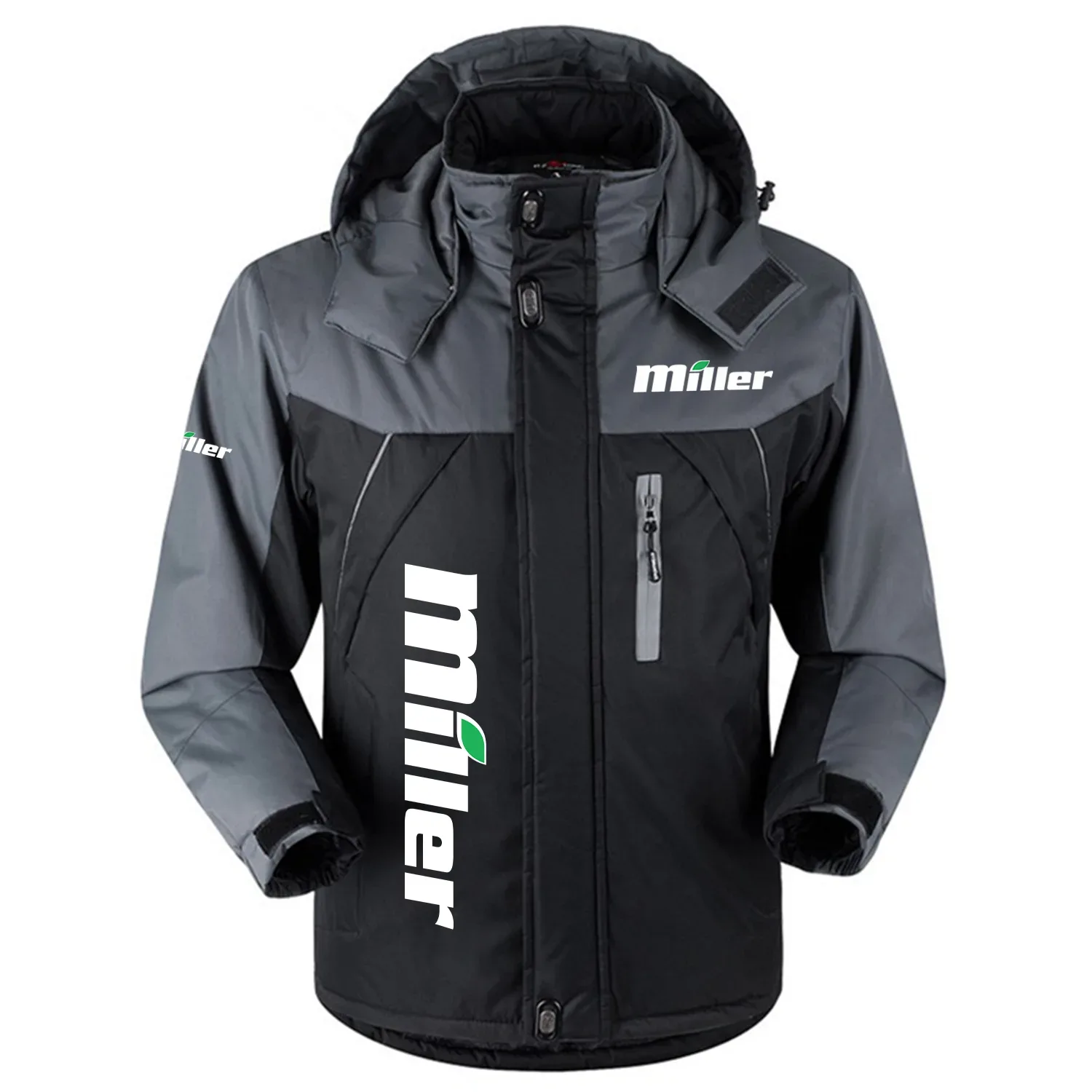 Miller Exclusive Logo Outdoor Charging Suit Plush Thickened Cold Proof Wind Proof Waterproof Jacket Detachable Hood MFYTHCJ241112MLZ