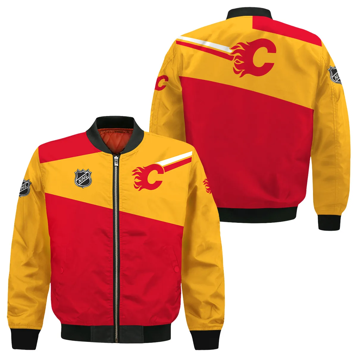 NHL Calgary Flames Exclusive All Over Prints Bomber Jacket MFY241114WJ02CFBB