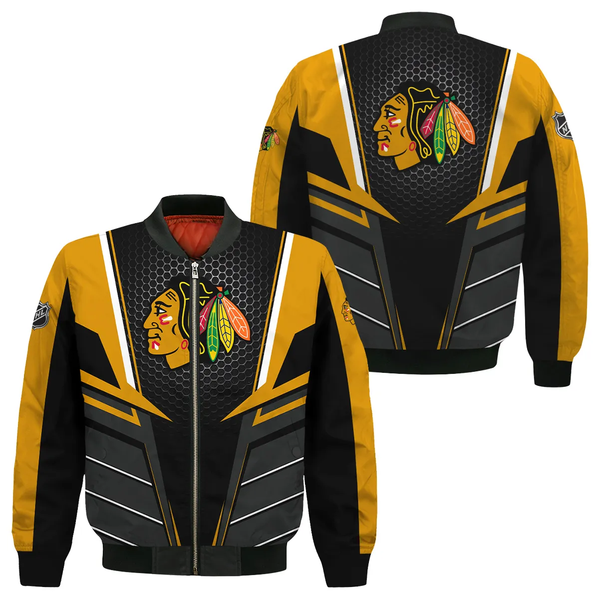 NHL Chicago Blackhawks Exclusive All Over Prints Bomber Jacket MFY241114A01CBBB