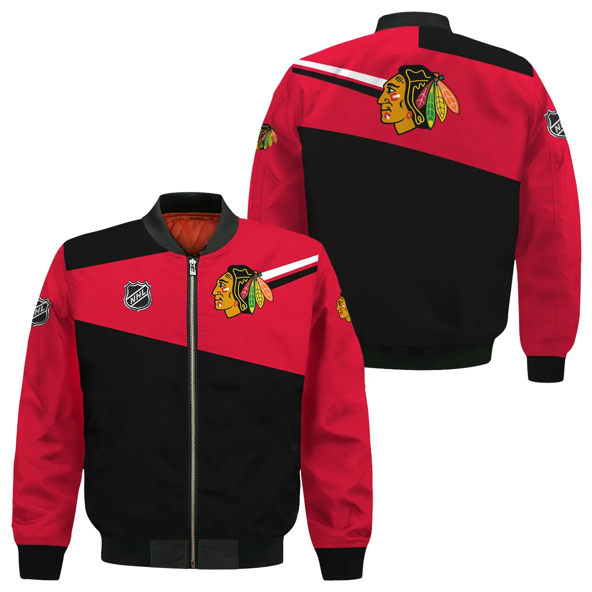 NHL Chicago Blackhawks Exclusive All Over Prints Bomber Jacket MFY241114WJ02CBBB