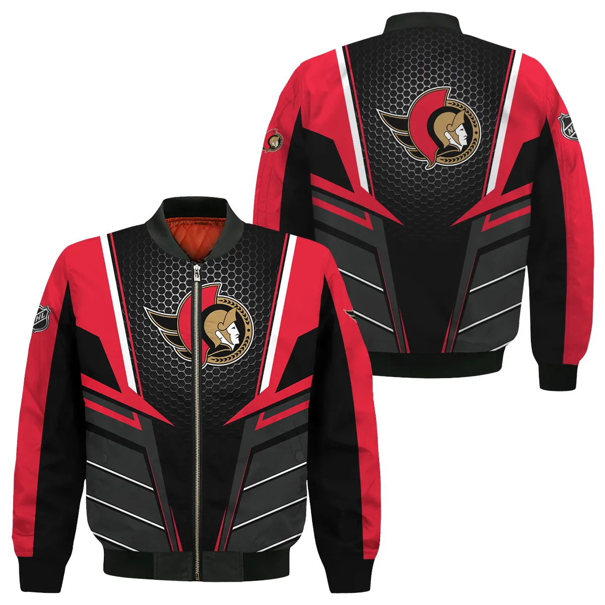 NHL Ottawa Senators Exclusive All Over Prints Bomber Jacket MFY241114A01OSBB