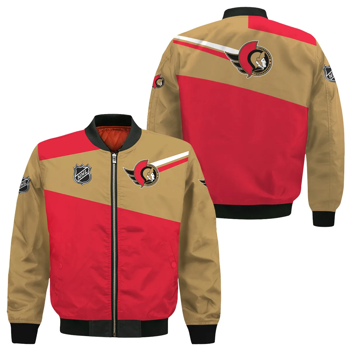 NHL Ottawa Senators Exclusive All Over Prints Bomber Jacket MFY241114WJ02OSBB