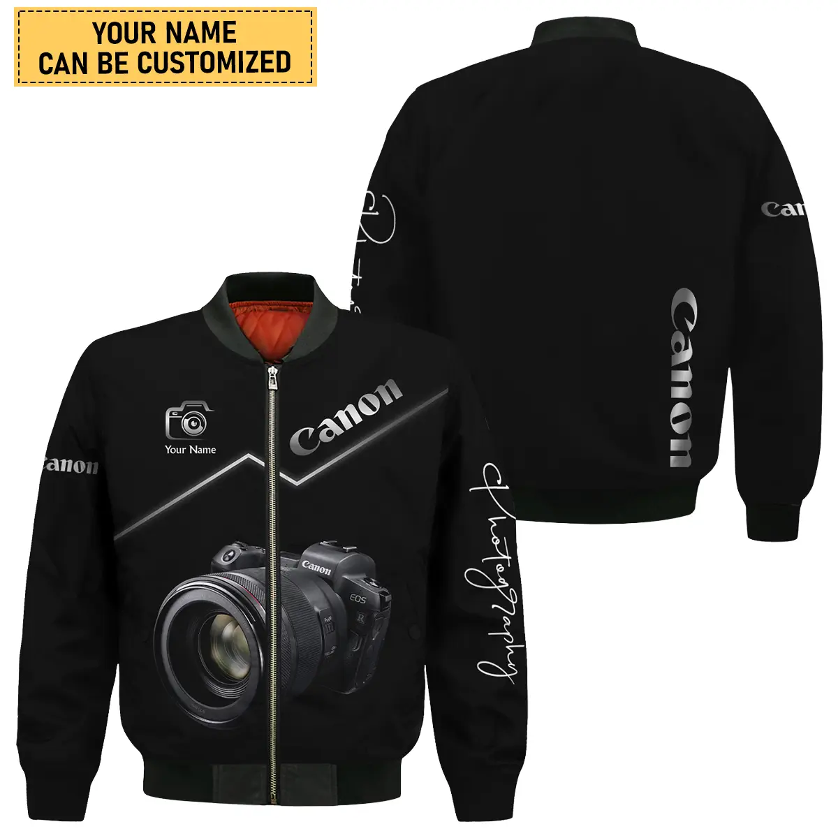 Personalized Gift Custom Name Canon Camera Photography All Over Prints Bomber Jacket BLPT81124A1CN