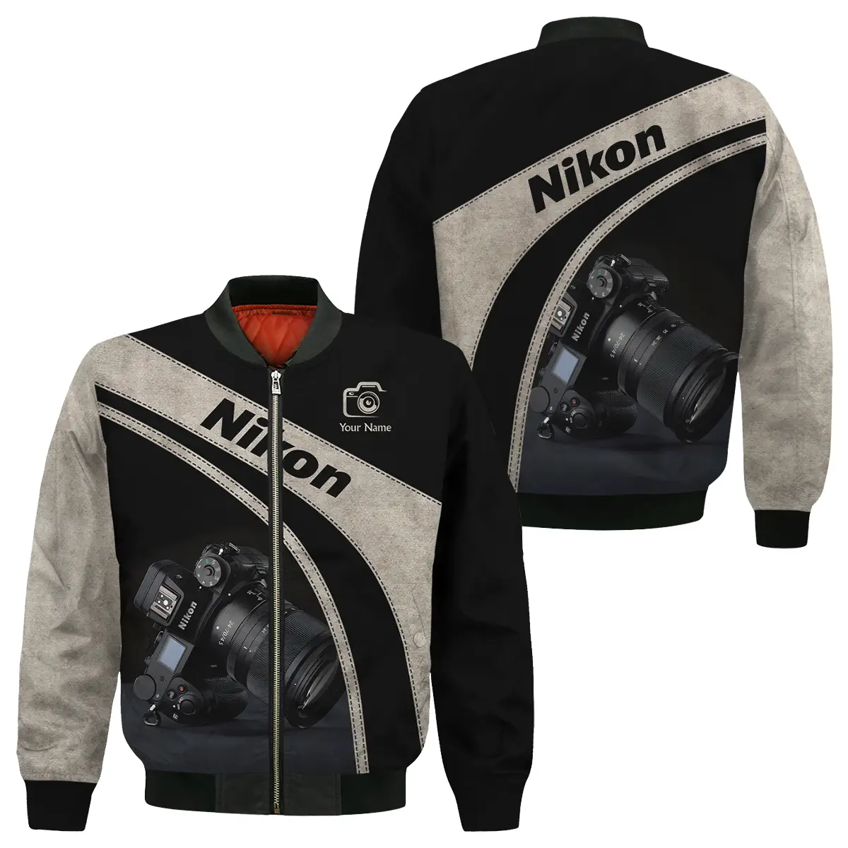 Personalized Gift Custom Name Nikon Camera Photography All Over Prints Bomber Jacket BLPT91124A1NK