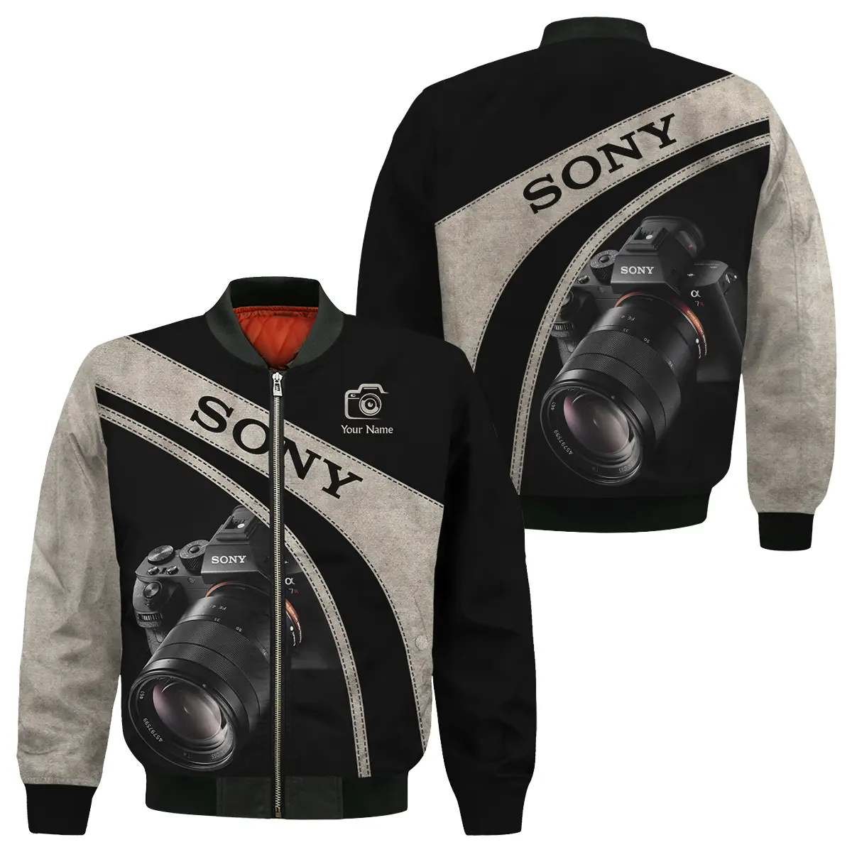 Personalized Gift Custom Name Sony Camera Photography All Over Prints Bomber Jacket BLPT91124A1SN