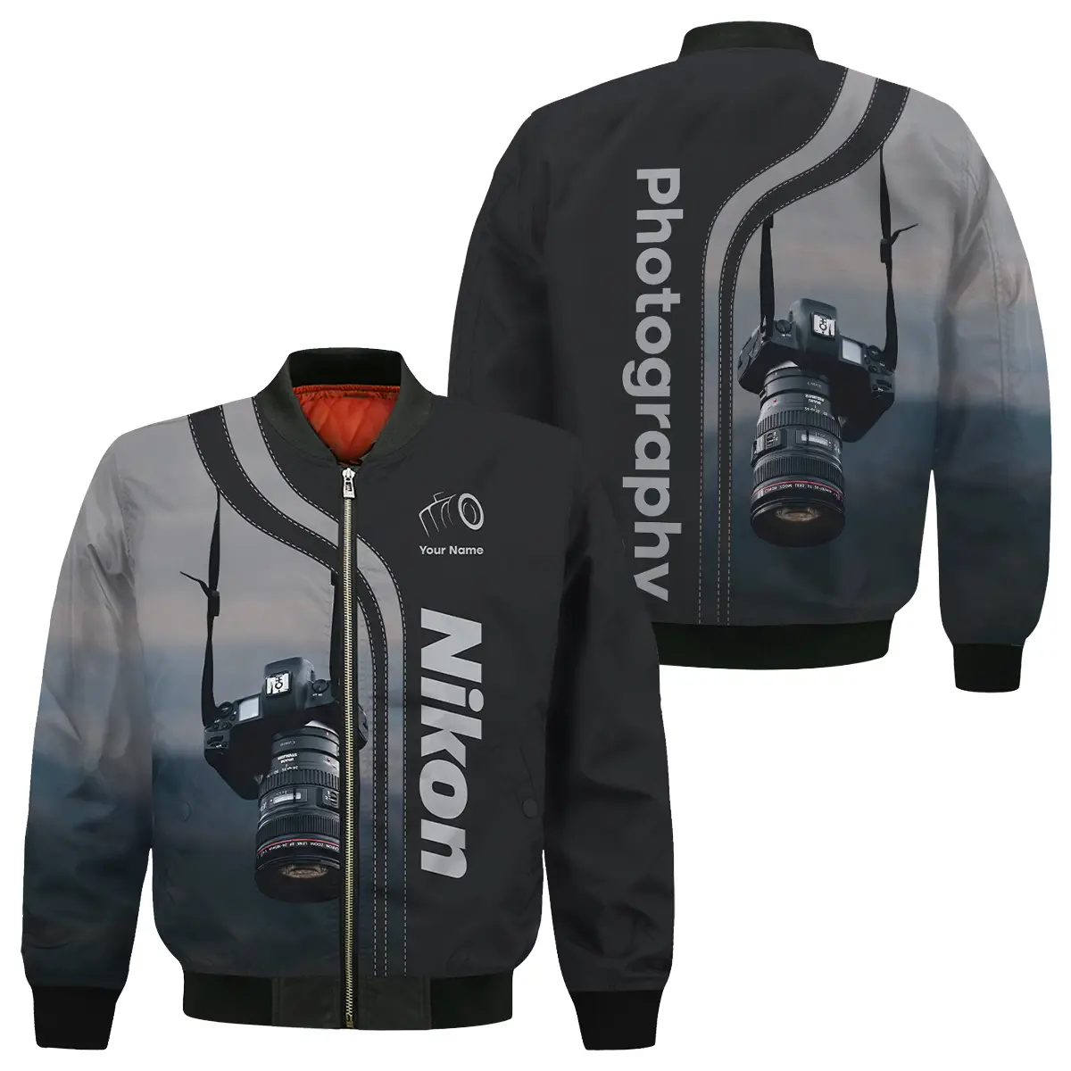 Personalized Gifts Custom Your Name Nikon Photography Videography All Over Prints Bomber Jacket MFY241114A1NK