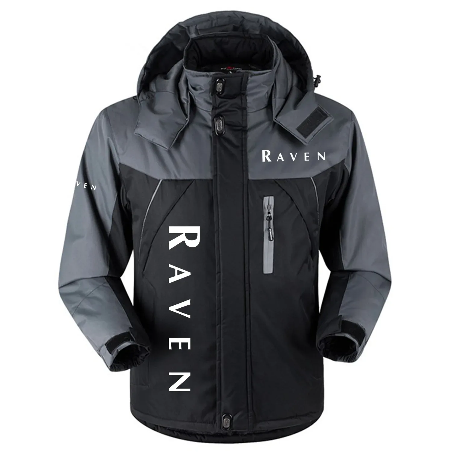 Raven Industries Exclusive Logo Outdoor Charging Suit Plush Thickened Cold Proof Wind Proof Waterproof Jacket Detachable Hood MFYTHCJ241112RIZ