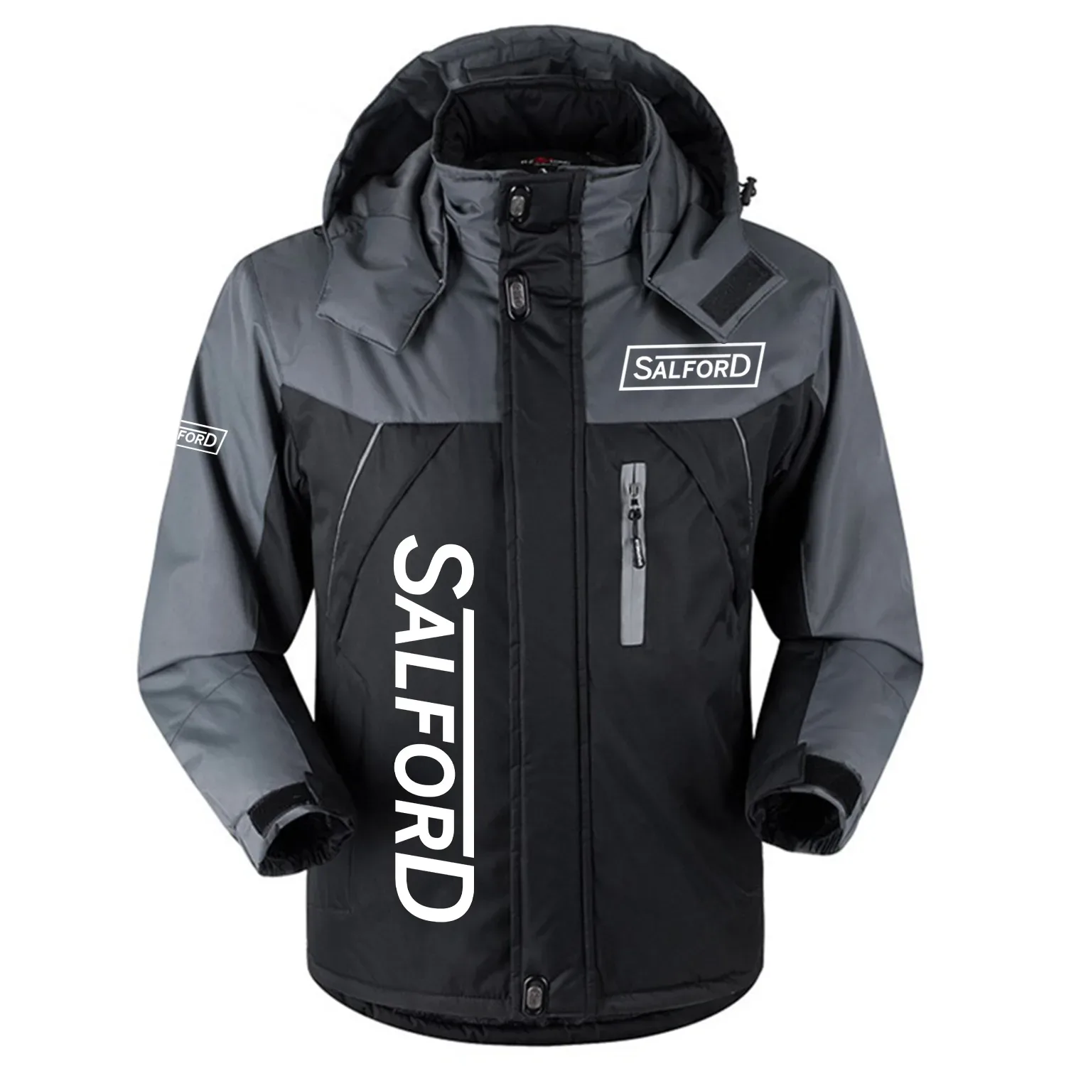 Salford Group Exclusive Logo Outdoor Charging Suit Plush Thickened Cold Proof Wind Proof Waterproof Jacket Detachable Hood MFYTHCJ241112SGZ