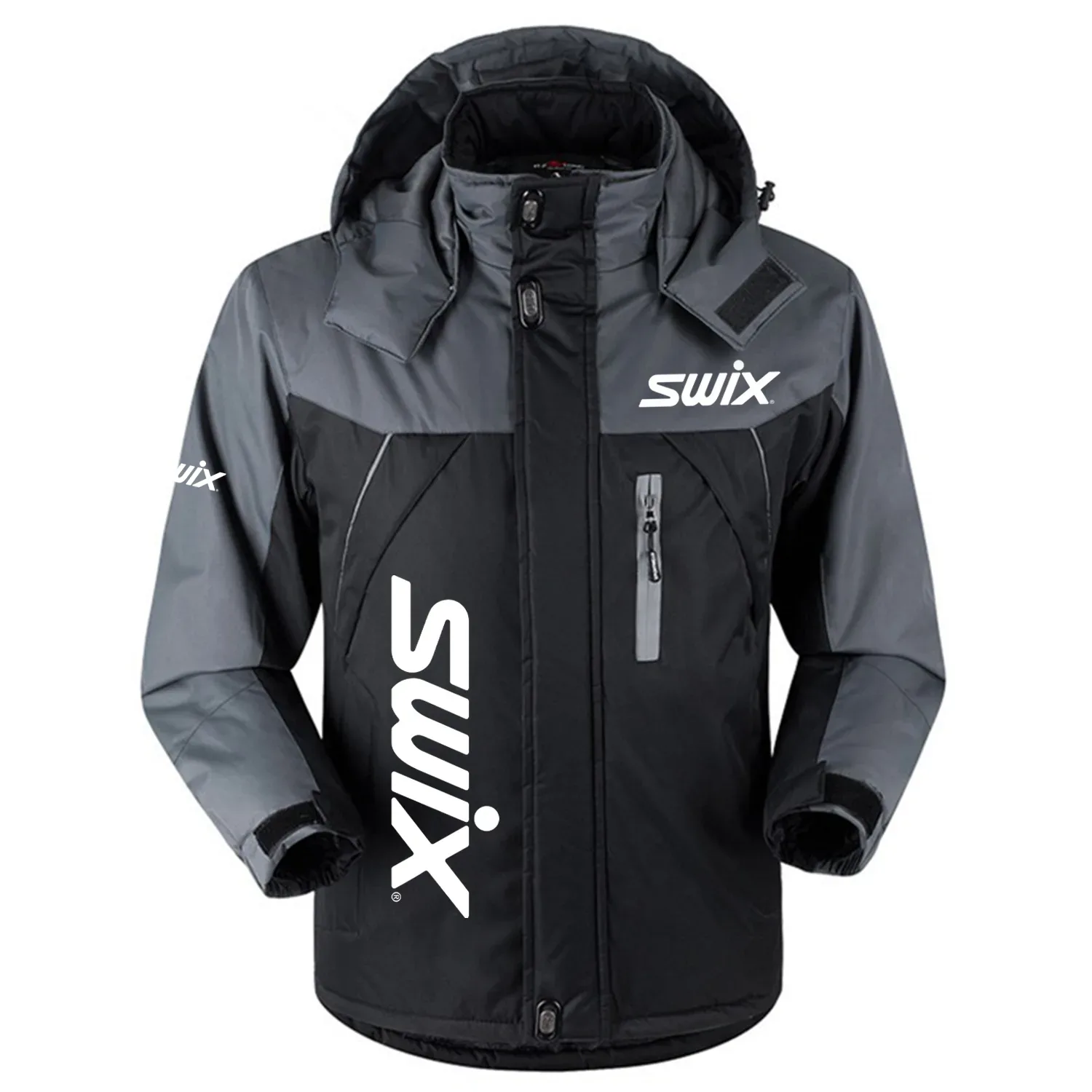 Swix Exclusive Logo Outdoor Charging Suit Plush Thickened Cold Proof Wind Proof Waterproof Jacket Detachable Hood MFYTHCJ241112SIZ