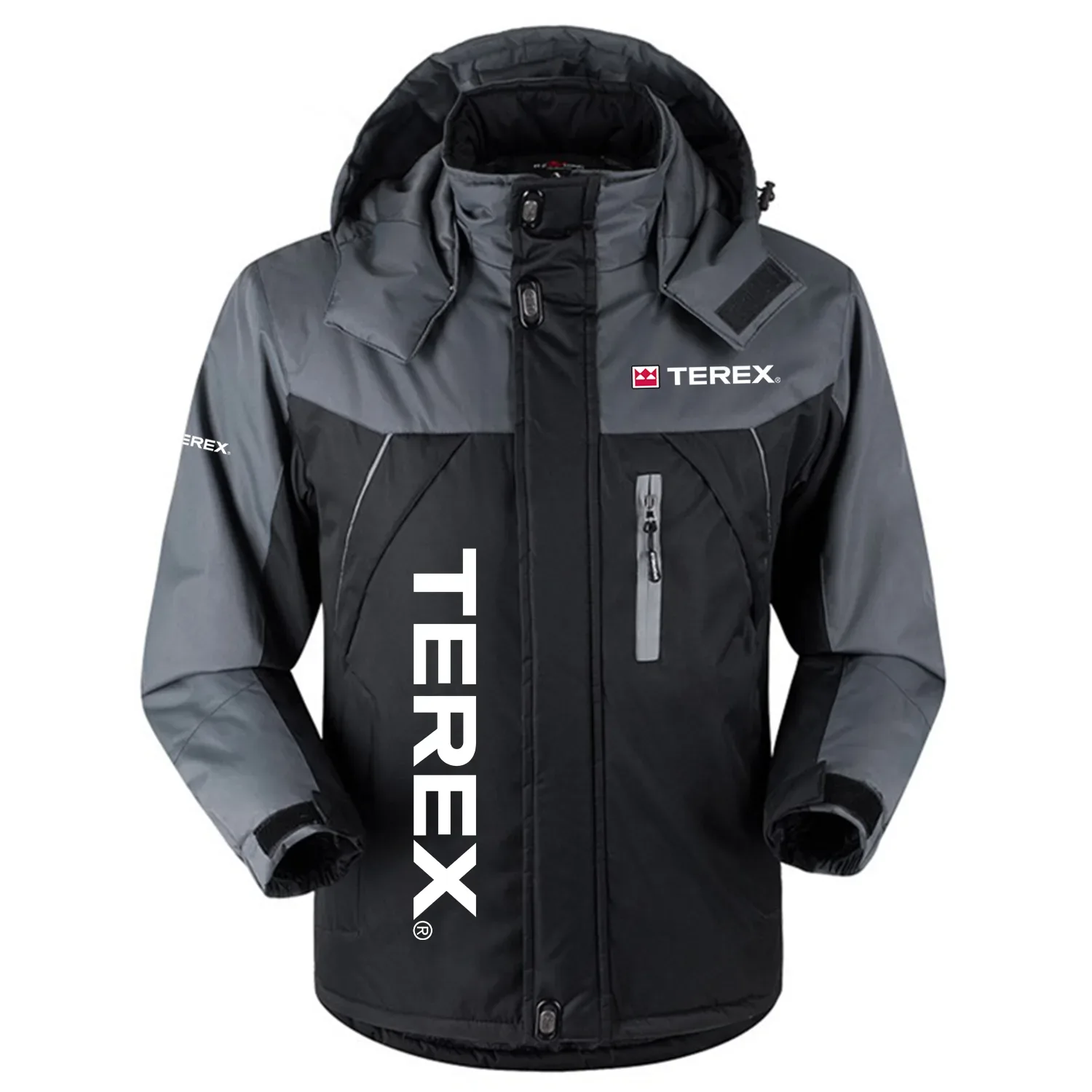 Terex Exclusive Logo Outdoor Charging Suit Plush Thickened Cold Proof Wind Proof Waterproof Jacket Detachable Hood MFYTHCJ241112TXZ