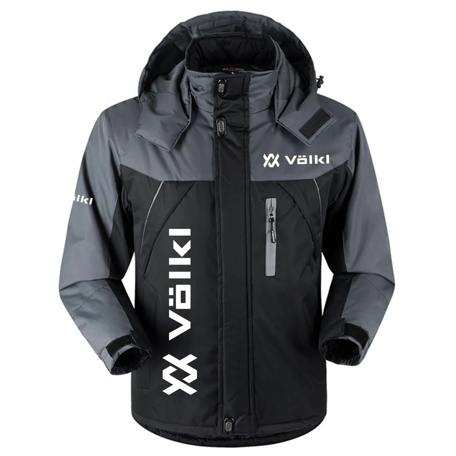 Volkl Exclusive Logo Outdoor Charging Suit Plush Thickened Cold Proof Wind Proof Waterproof Jacket Detachable Hood MFYTHCJ241112VOZ