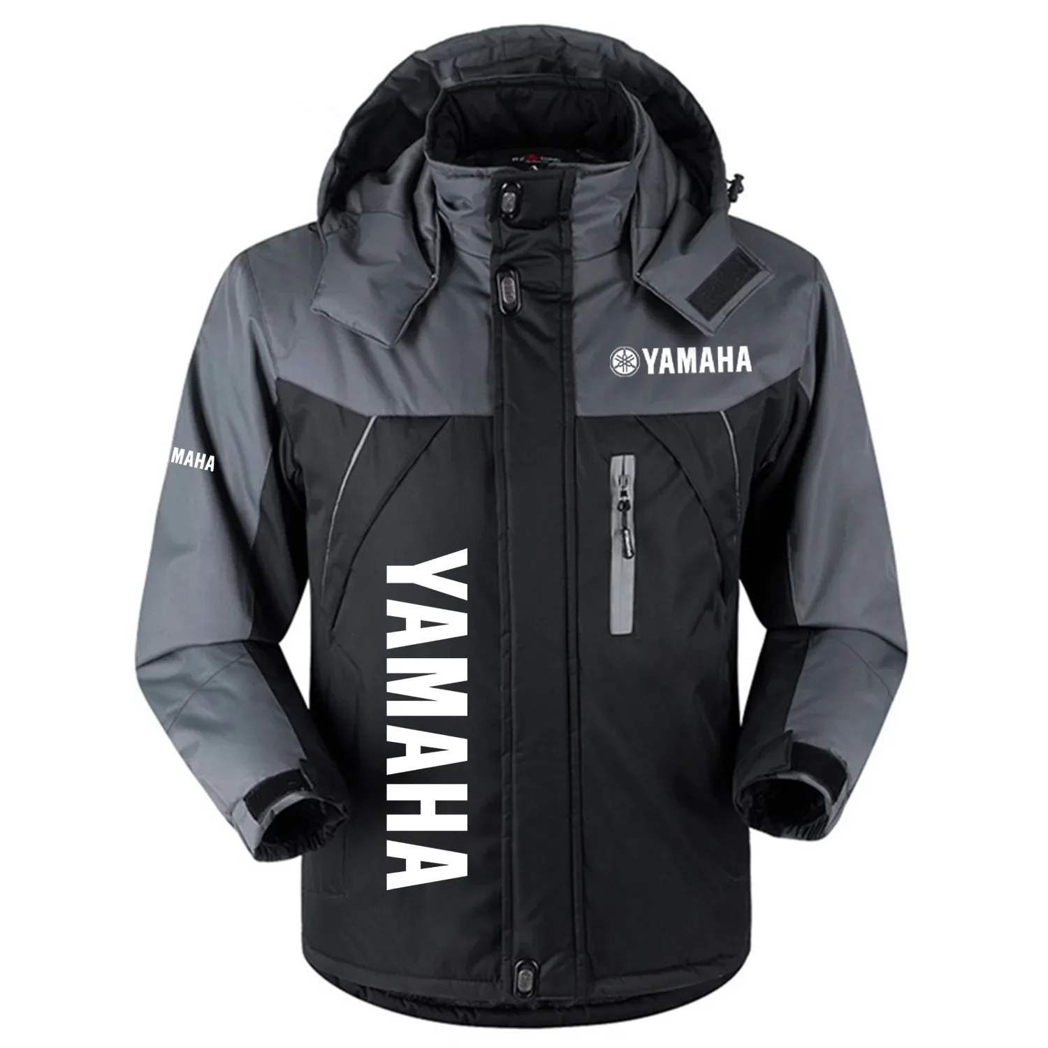 Yamaha Exclusive Logo Outdoor Charging Suit Plush Thickened Cold Proof Wind Proof Waterproof Jacket Detachable Hood MFYTHCJ241112YHZ