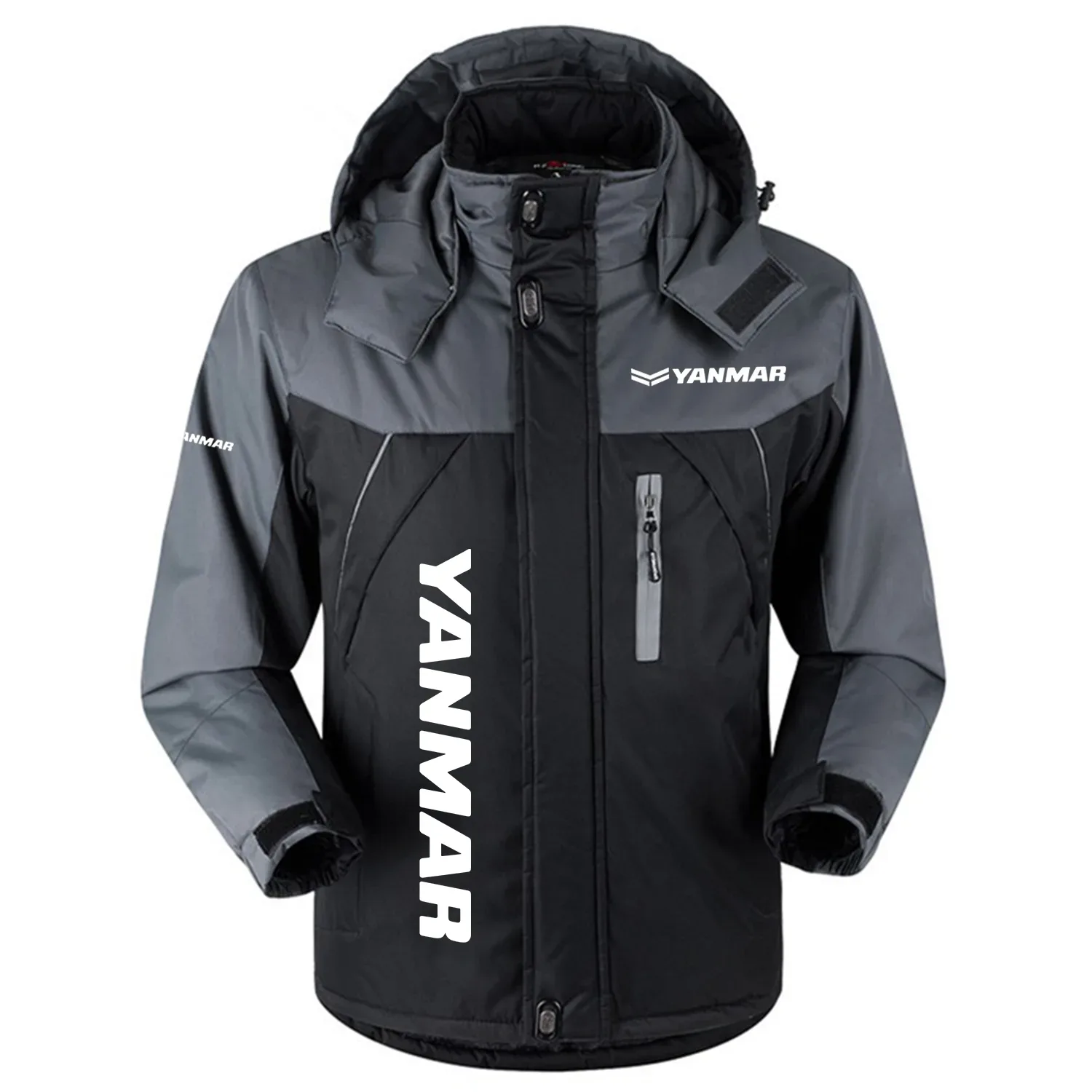 Yanmar Exclusive Logo Outdoor Charging Suit Plush Thickened Cold Proof Wind Proof Waterproof Jacket Detachable Hood MFYTHCJ241112YAZ