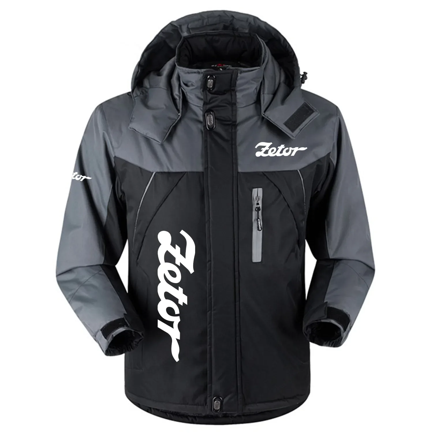 Zetor Exclusive Logo Outdoor Charging Suit Plush Thickened Cold Proof Wind Proof Waterproof Jacket Detachable Hood MFYTHCJ241112ZTZ