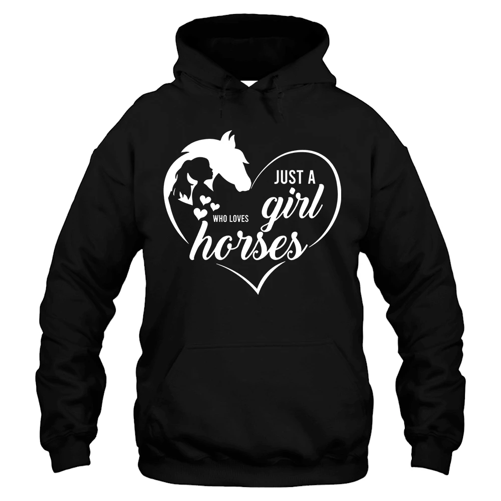 Just A Girl Who Loves Horses 1 Hoodie – Black