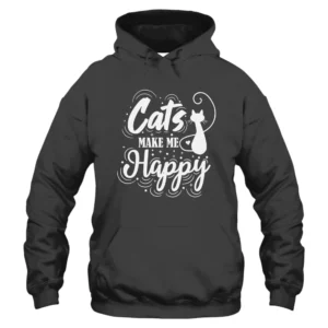 Cat Make Me Happy Hoodie – Dark Grey