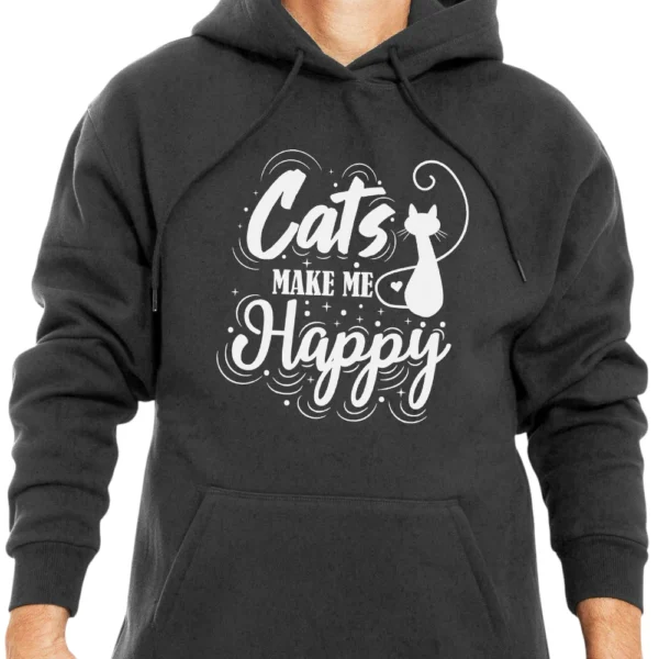 Cat Make Me Happy Hoodie – Dark Grey
