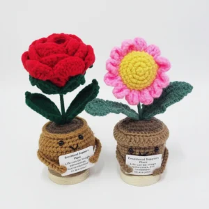 Adorable Emotional Support Plant Set 2pcs RoseDaisy2