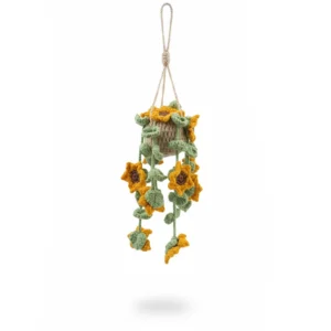 Crochet Hanging Sunflower Accessory Handmade